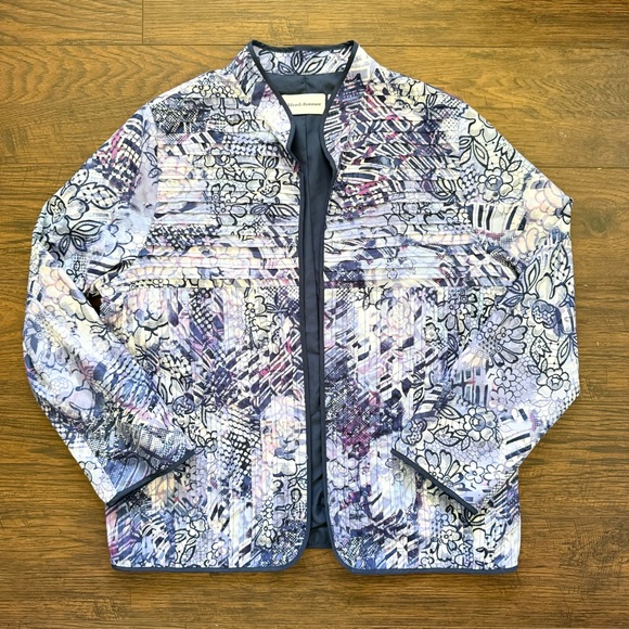 Alfred Dunner Jackets & Blazers - Alfred Dunner Floral Purple Open Blazer Layered Lightweight Women’s Size 12